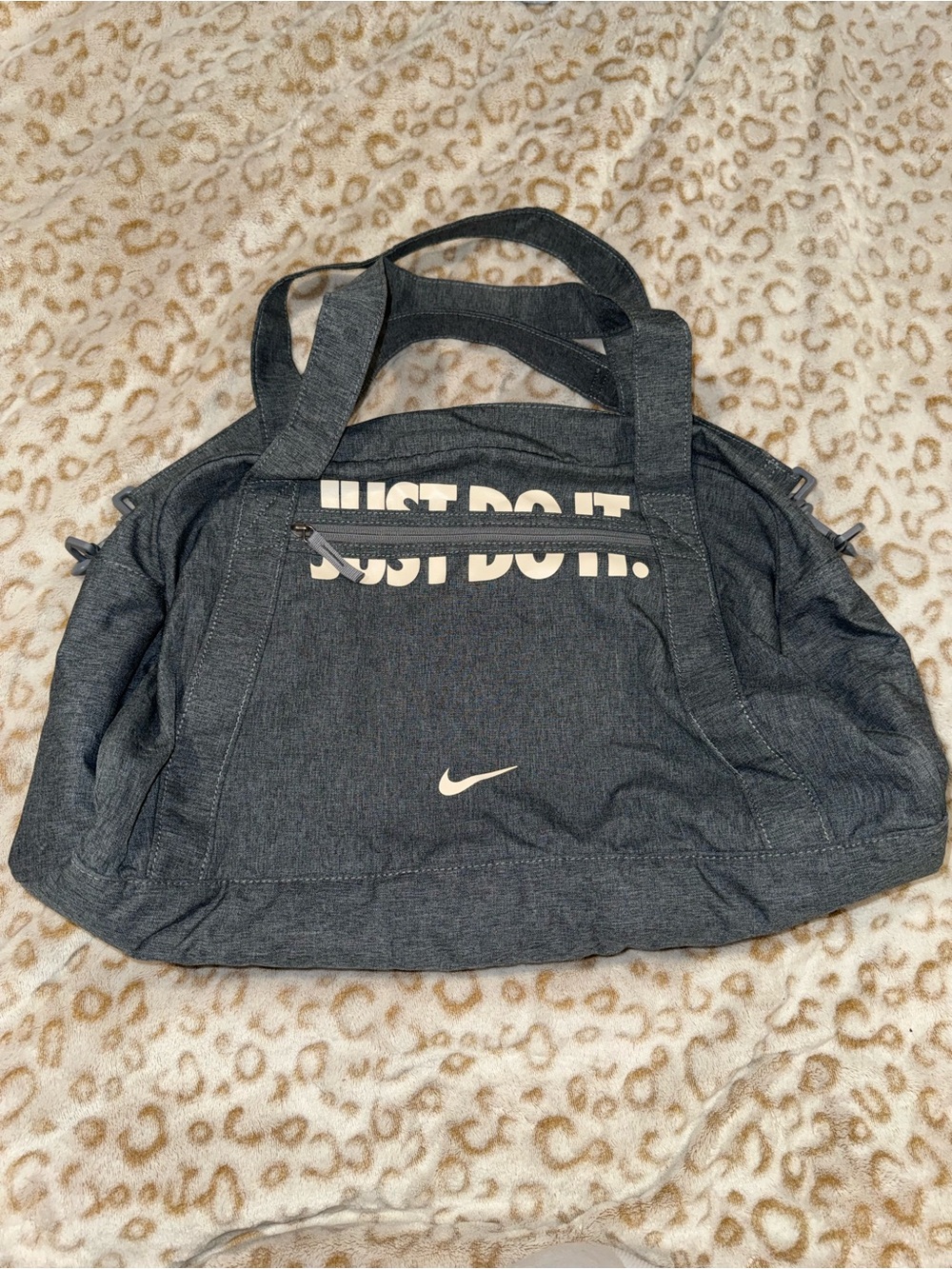 Nike Dark Gray 'Just Do It' Tote-Duffel with White Accents